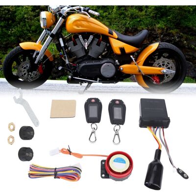 JUTE Diebstahlsichere Motorradalarmanlage Mit Zwei-wege-lcd-bildschirm Und Reifendruckkontrollsystem, Automatischem Pke-sensor (218/218) (mit Eingebauter Batterie), Schwarzes Gehäuse Mit Reifendruckmonitor JUTE Diebstahlsichere Motorradalarmanlage Mit Zwei-wege-lcd-bildschirm Und Reifendruckkontrollsystem, Automatischem Pke-sensor (218/218) (mit Eingebauter Batterie), Schwarzes Gehäuse Mit Reifendruckmonitor