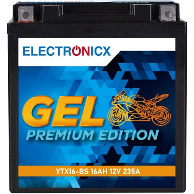 Electronicx Ytx16-bs Gel Motorradbatterie 12v 16ah 235a/en - Hochleistungs-gel Batterie, Wartungsfrei & Auslaufsicher - Premium Batterie 12v Electronicx Ytx16-bs Gel Motorradbatterie 12v 16ah 235a/en - Hochleistungs-gel Batterie, Wartungsfrei & Auslaufsicher - Premium Batterie 12v