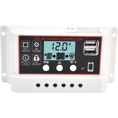 HEAT Intelligenter Solarmodul-laderegler Mit Zwei Usb-anschlüssen, Pwm-lade- Und Entladesteuerung, 12 V/24 V, 10 A HEAT Intelligenter Solarmodul-laderegler Mit Zwei Usb-anschlüssen, Pwm-lade- Und Entladesteuerung, 12 V/24 V, 10 A