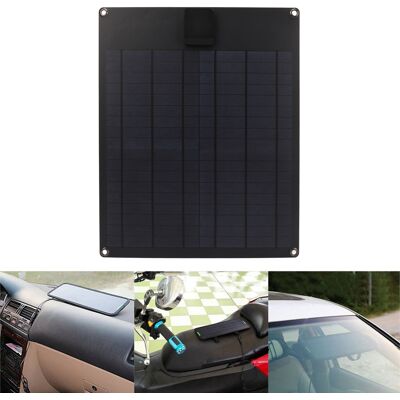 JUTE Monokristallines Silizium-solarpanel Mit Zwei Ausgängen (5v/12v), 20w, Für Auto, Boot, Anhänger Oder Wohnmobil (ohne Batterie), Schwarz. JUTE Monokristallines Silizium-solarpanel Mit Zwei Ausgängen (5v/12v), 20w, Für Auto, Boot, Anhänger Oder Wohnmobil (ohne Batterie), Schwarz.