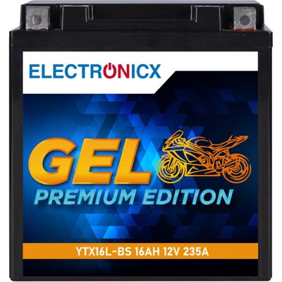 ELECTRONICX Ytx16l-bs Gel Motorradbatterie 12v 16ah 235a/en Gel Batterie 12v 51422 Ytx16-4 Ytx16bs Etx16-bs - Premium Batterie 12v Wartungsfrei - Versand De ELECTRONICX Ytx16l-bs Gel Motorradbatterie 12v 16ah 235a/en Gel Batterie 12v 51422 Ytx16-4 Ytx16bs Etx16-bs - Premium Batterie 12v Wartungsfrei - Versand De