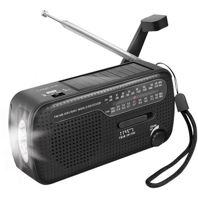 Logilink Sp0074 Notfallradio Am, Fm Handkurbel, Solarpanel, Powerbank-funktion, Taschenlampe, Wied Logilink Sp0074 Notfallradio Am, Fm Handkurbel, Solarpanel, Powerbank-funktion, Taschenlampe, Wied