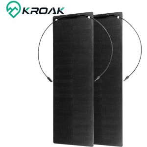 Maerex - 2er Set kroak Solarpanel monokristallines Solarpanel 100W Photovoltaik Wohnmobil