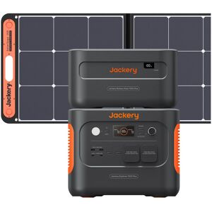 Jackery - Solargenerator-Kit 2000 100 w, Explorer 1000 Plus und 1x E1000 Plus erweiterbare Batterie mit 1 100 w Solarpanel, 2528 Wh LiFePO4-Batterie