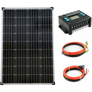 SOLARTRONICS Komplettset 1x100 Watt Monokristallin 5-Busbars 20A Laderegler 12V / 24V Kabel