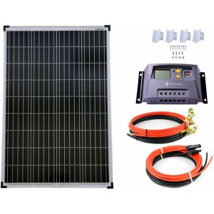 SOLARTRONICS Set 1x100W Poly Solar Modul 20A Laderegler gelb Montagewinkel Kabel