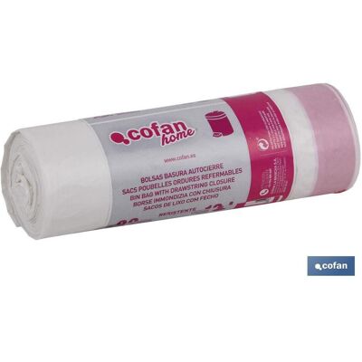 Weiße Auto-Verschluss Müllbeutel - 10L - 35x50cm - 120G - 20 Stück Weiße Auto-Verschluss Müllbeutel - 10L - 35x50cm - 120G - 20 Stück