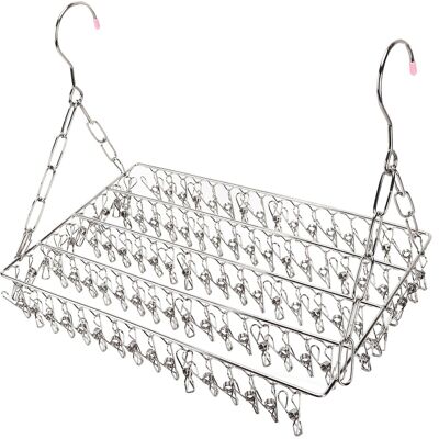 HEAT Multifunktionaler Wäscheständer Aus Edelstahl, Silberfarben, Zum Aufhängen Von Kleidung, Handtüchern Und Socken, 100 Klammern HEAT Multifunktionaler Wäscheständer Aus Edelstahl, Silberfarben, Zum Aufhängen Von Kleidung, Handtüchern Und Socken, 100 Klammern