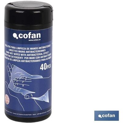 COFAN Antibakterielle Handreinigungstücher 40 Einheiten COFAN Antibakterielle Handreinigungstücher 40 Einheiten
