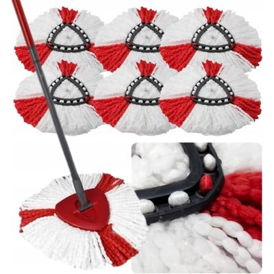 BLUEDEER 6 Stück Moppköpfe Kompatibel Mit Vileda Turbo & Easywring Clean, Mikrofaser Ersatzbezug 2-in-1, Dreieckige Wischmop Nachfüllpackung Für Bodenreinigung BLUEDEER 6 Stück Moppköpfe Kompatibel Mit Vileda Turbo & Easywring Clean, Mikrofaser Ersatzbezug 2-in-1, Dreieckige Wischmop Nachfüllpackung Für Bodenreinigung