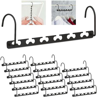 RELAXDAYS 18 X Raumsparbügel Im Set, Für Je 12 Bügel, Waagerecht, Senkrecht, Platzsparende Kleiderbügel, 26 Cm, Metall, Schwarz RELAXDAYS 18 X Raumsparbügel Im Set, Für Je 12 Bügel, Waagerecht, Senkrecht, Platzsparende Kleiderbügel, 26 Cm, Metall, Schwarz