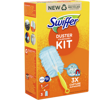 Swiffer Staubmagnet Starterset (griff + 3 Tücher), Staubwischer, Gelb, Mit Febreze-duft Swiffer Staubmagnet Starterset (griff + 3 Tücher), Staubwischer, Gelb, Mit Febreze-duft