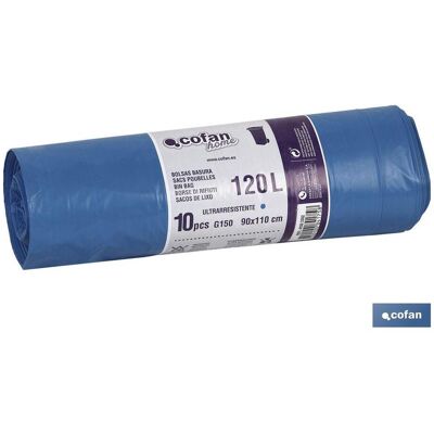COFAN Müllsack 90x110 Gauge 150 Blaue Farbe 10 Einheiten COFAN Müllsack 90x110 Gauge 150 Blaue Farbe 10 Einheiten