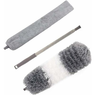 SHMSHNG Staubwischset Mit Großer Reichweite, Inklusive Biegbarem Mikrofaser-staubtuch, Abnehmbarer Reinigungsbürste Und 30-100' Edelstahl-verlängerungsstange, Für Deckenventilator SHMSHNG Staubwischset Mit Großer Reichweite, Inklusive Biegbarem Mikrofaser-staubtuch, Abnehmbarer Reinigungsbürste Und 30-100' Edelstahl-verlängerungsstange, Für Deckenventilator