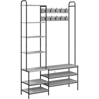 Garderobenständer Mit Schuhbank Sonoma-grau 120,5 X 34 X 190 Cm Vidaxl Garderobenständer Mit Schuhbank Sonoma-grau 120,5 X 34 X 190 Cm Vidaxl
