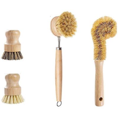 MIXHOME Set Mit 4 Spülbürsten Aus Bambus Und Kokosfaser – Ergonomische Holzgriffe Für Komfortables Reinigen MIXHOME Set Mit 4 Spülbürsten Aus Bambus Und Kokosfaser – Ergonomische Holzgriffe Für Komfortables Reinigen