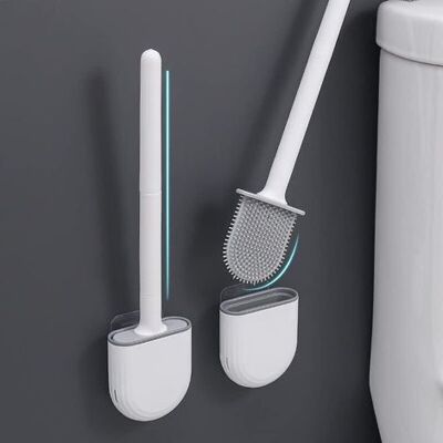 ENLENK 1 Stück Silikon-wc-bürste Und Halter, Tiefe Toilettenbürste Mit Langem Rutschfestem Kunststoffgriff Und Flexiblen Borsten, Wc-bürste Mit Schnell Trocknendem Halter ENLENK 1 Stück Silikon-wc-bürste Und Halter, Tiefe Toilettenbürste Mit Langem Rutschfestem Kunststoffgriff Und Flexiblen Borsten, Wc-bürste Mit Schnell Trocknendem Halter