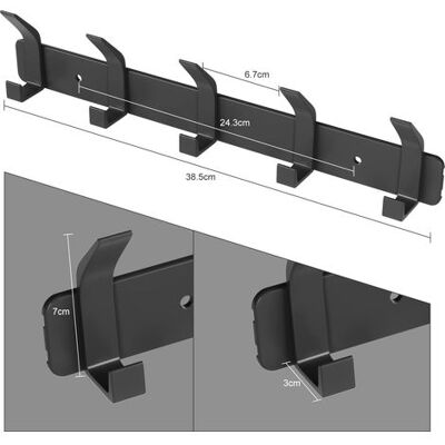 OEM Wandgarderobe, Badezimmerhaken Mit 5 Haken Zum Aufhängen Von Rucksäcken, Jacken Und Hüten, Türhänger – Schwarz OEM Wandgarderobe, Badezimmerhaken Mit 5 Haken Zum Aufhängen Von Rucksäcken, Jacken Und Hüten, Türhänger – Schwarz
