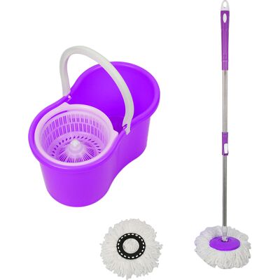 SKECTEN Bodenwischer 360° Verdrehbar Wischmop Schleuder Mikrofaser Set Für Haushalt Mop Lila SKECTEN Bodenwischer 360° Verdrehbar Wischmop Schleuder Mikrofaser Set Für Haushalt Mop Lila