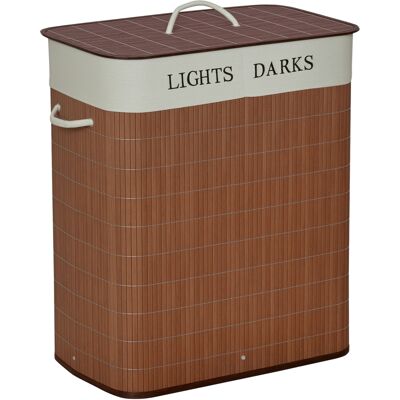Bambus Wäschekorb Schmal Mit Deckel 100l Wäschesammler Mit Griffen, 2 Herausnehmbarer Wäschesack, Laundry Baskets Wäschebox Für Waschküche, Schlafzimmer, Badezimmer Braun - Homcom Bambus Wäschekorb Schmal Mit Deckel 100l Wäschesammler Mit Griffen, 2 Herausnehmbarer Wäschesack, Laundry Baskets Wäschebox Für Waschküche, Schlafzimmer, Badezimmer Braun - Homcom