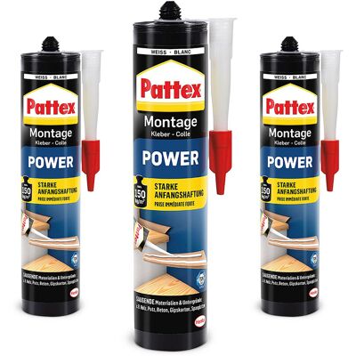 HENKEL Pattex Montagekleber Pxp37 Power 370g - Kraftkleber - 3 Stück HENKEL Pattex Montagekleber Pxp37 Power 370g - Kraftkleber - 3 Stück