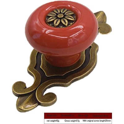 HEAT Vintage Keramik-türknauf, Schubladen-, Schrank- Und Kleiderbügel (bronze/rot) HEAT Vintage Keramik-türknauf, Schubladen-, Schrank- Und Kleiderbügel (bronze/rot)