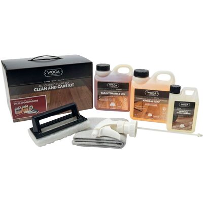 Woca - Pflegebox Bestehend Aus Intensivreiniger, Seife, Oil-care Natur Und Zubehör Woca - Pflegebox Bestehend Aus Intensivreiniger, Seife, Oil-care Natur Und Zubehör