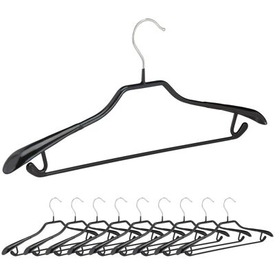 RELAXDAYS 20 X Kleiderbügel Für Anzüge, Anzugbügel, Gummiert, Aus Metall, Rutschfest, Platzsparend, 44 Cm Breit, Schwarz RELAXDAYS 20 X Kleiderbügel Für Anzüge, Anzugbügel, Gummiert, Aus Metall, Rutschfest, Platzsparend, 44 Cm Breit, Schwarz