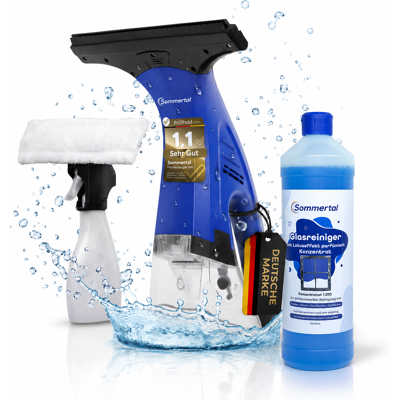 SOMMERTAL Fenstersauger Set Mit Sprühflasche & Mikrofaserpad Akku Fensterreiniger 1600pa 25 Min Laufzeit, 250ml Tank Streifenfreie Reinigung Für Fenster SOMMERTAL Fenstersauger Set Mit Sprühflasche & Mikrofaserpad Akku Fensterreiniger 1600pa 25 Min Laufzeit, 250ml Tank Streifenfreie Reinigung Für Fenster