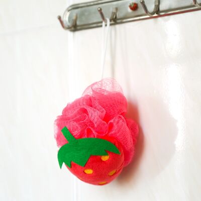 HEAT Weicher Peeling-körperschwamm, Erdbeerförmiger Duschhandschuh Aus Netzgewebe, Farbenfrohe Reinigungsbürste, Badezimmeraccessoire Zum Peelen Und Reinigen Der Haut. HEAT Weicher Peeling-körperschwamm, Erdbeerförmiger Duschhandschuh Aus Netzgewebe, Farbenfrohe Reinigungsbürste, Badezimmeraccessoire Zum Peelen Und Reinigen Der Haut.