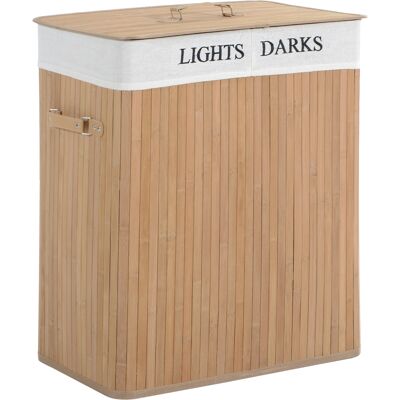 Homcom Bambus Wäschekorb Mit Deckel 100 L Wäschesammler Mit Pu-griffen, Wäschesack Aus Segeltuch, Laundry Baskets Wäschesortierer Für Waschküche Schlafzimmer Badezimmer Natur Homcom Bambus Wäschekorb Mit Deckel 100 L Wäschesammler Mit Pu-griffen, Wäschesack Aus Segeltuch, Laundry Baskets Wäschesortierer Für Waschküche Schlafzimmer Badezimmer Natur