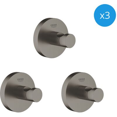 Grohe - Essentials 3er-set Wandhaken, Hard Graphite Gebürstet (40364al1-trioessential) Grohe - Essentials 3er-set Wandhaken, Hard Graphite Gebürstet (40364al1-trioessential)