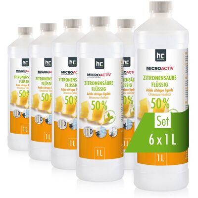 Höfer Chemie Gmbh - 6x 1 L Microactiv® Zitronensäure 50% Flüssig Höfer Chemie Gmbh - 6x 1 L Microactiv® Zitronensäure 50% Flüssig