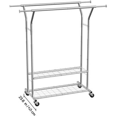 OEM Kleiderständer, Rollbar, Seitliche Haken, Silberfarben, Typ B OEM Kleiderständer, Rollbar, Seitliche Haken, Silberfarben, Typ B