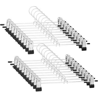 OEM Hosenbügel, Clip-bügel, Metall-hosenbügel, Massive Verchromte Rockbügel Mit Rutschfesten Clips, 28 Cm (11 Zoll) Verstellbare Clip-bügel, 20er-packung OEM Hosenbügel, Clip-bügel, Metall-hosenbügel, Massive Verchromte Rockbügel Mit Rutschfesten Clips, 28 Cm (11 Zoll) Verstellbare Clip-bügel, 20er-packung