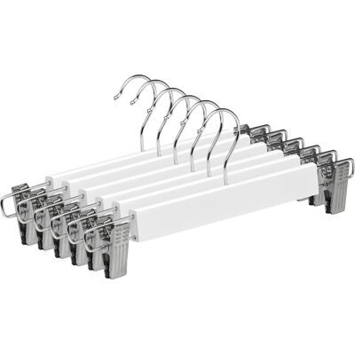 OEM Hosenbügel, Rockbügel Aus Holz, Jeansbügel Mit Verstellbaren, Korrosionsbeständigen Clips Und 360° Drehbarem Haken, Kleideraufbewahrung Für Zuhause, Weiß Und Natur OEM Hosenbügel, Rockbügel Aus Holz, Jeansbügel Mit Verstellbaren, Korrosionsbeständigen Clips Und 360° Drehbarem Haken, Kleideraufbewahrung Für Zuhause, Weiß Und Natur