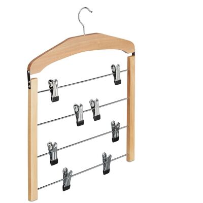 RELAXDAYS 7 X Rockbügel Mehrfach, Hosenbügel Holz, 360° Drehbarer Haken, Kleiderbügel Rutschfest, Hbt 45,5x39x2,5 Cm, Silber/natur RELAXDAYS 7 X Rockbügel Mehrfach, Hosenbügel Holz, 360° Drehbarer Haken, Kleiderbügel Rutschfest, Hbt 45,5x39x2,5 Cm, Silber/natur