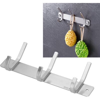 JUTE Haken Aus Edelstahl 304 Für Küche Und Bad, Gebohrte Haken, Kleiderhaken, 3-haken-haken Aus Gebürsteter Oberfläche Zum Aufhängen Von Bad- Und Küchenartikeln JUTE Haken Aus Edelstahl 304 Für Küche Und Bad, Gebohrte Haken, Kleiderhaken, 3-haken-haken Aus Gebürsteter Oberfläche Zum Aufhängen Von Bad- Und Küchenartikeln