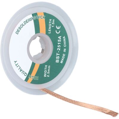 HEAT Entlötdraht Aus Kupferlegierung, Entlötlitze, Entferner Ohne Reinigung, Lötsauger, 1,5 Meter, 2,5 Mm (2515a) HEAT Entlötdraht Aus Kupferlegierung, Entlötlitze, Entferner Ohne Reinigung, Lötsauger, 1,5 Meter, 2,5 Mm (2515a)