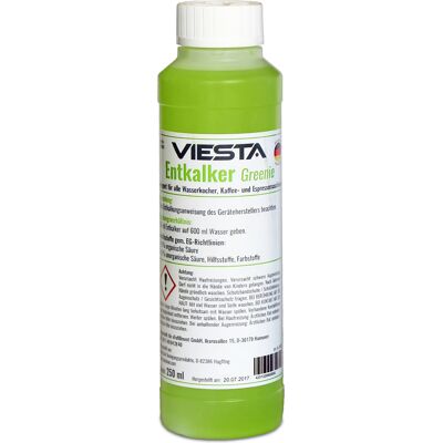 Viesta Flüssig-entkalker Greenie - Für Kaffeevollautomat, Kaffeemaschine, Wasserkocher Etc. 250ml, Universell Einsetzbar Viesta Flüssig-entkalker Greenie - Für Kaffeevollautomat, Kaffeemaschine, Wasserkocher Etc. 250ml, Universell Einsetzbar