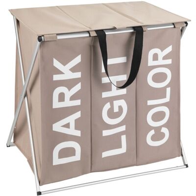 Dreikammer-wäschebehälter, Klappbarer Wäschekorb +griffe - 118 L, 57 X 57 X 38 Cm, Wenko Dreikammer-wäschebehälter, Klappbarer Wäschekorb +griffe - 118 L, 57 X 57 X 38 Cm, Wenko