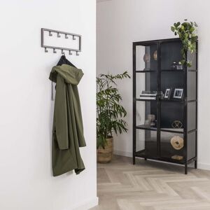 Stahl Garderobe Raj mit 9 Haken in Silber-matt - Silber-matt - Ringo-living