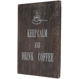 HHG Neuwertig] Wandschild Keep Calm, Dekoschild Holzschild, Shabby-Look Vintage 40x30cm - brown