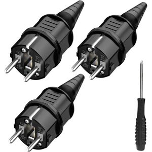 LARGEIGHT 3-fach Netzstecker (männlich), Netzsteckdose, spritzwassergeschützt, geeignet für 6-16 mm Kabel, SEBS-Erdungskontakt, Schutzart IP44 LARGEIGHT 3-fach Netzstecker (männlich), Netzsteckdose, spritzwassergeschützt, geeignet für 6-16 mm Kabel, SEBS-Erdungskontakt, Schutzart IP44