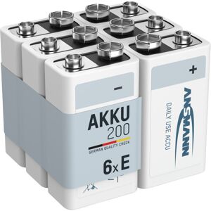 Akku 9v 200mah E-block Nimh 1,2v – 1000x Wiederaufladbar (6 Stück) - Ansmann Akku 9v 200mah E-block Nimh 1,2v – 1000x Wiederaufladbar (6 Stück) - Ansmann