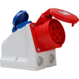 Kopp - Cee-kombi-wandsteckdose: Cee-steckdose+schutzkontakt-steckdose, Klappdeckel, Farbe: Grau-rot-blau - 100400005 Kopp - Cee-kombi-wandsteckdose: Cee-steckdose+schutzkontakt-steckdose, Klappdeckel, Farbe: Grau-rot-blau - 100400005