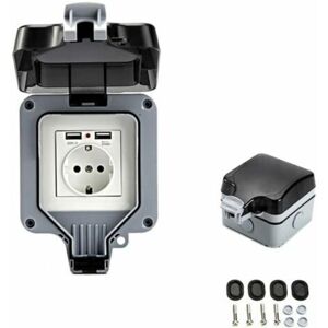 YMYNY Doppelte Außensteckdose mit USB-Anschluss, wasserdicht und langlebig, ausgestattet mit einer einfachen Wanddose für den Außeneinsatz. YMYNY Doppelte Außensteckdose mit USB-Anschluss, wasserdicht und langlebig, ausgestattet mit einer einfachen Wanddose für den Außeneinsatz.
