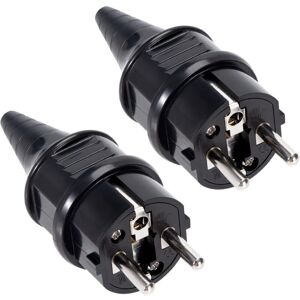 KEYOUNY Elektrischer Stecker 250 V 16 A, Stecker für 6-16 mm Kabel, Schutzart IP44, geeignet für den Innenbereich, Ersatzstecker, schwarz, 2 Stück KEYOUNY Elektrischer Stecker 250 V 16 A, Stecker für 6-16 mm Kabel, Schutzart IP44, geeignet für den Innenbereich, Ersatzstecker, schwarz, 2 Stück