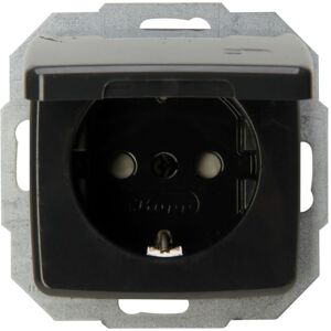 Kopp - Schutzkontakt-Steckdose Rivo mit Klappdeckel anthrazit, 945215084 Kopp - Schutzkontakt-Steckdose Rivo mit Klappdeckel anthrazit, 945215084