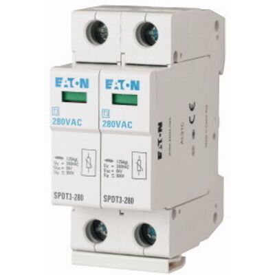 Eaton SPDT3-280/2 Überspannungsableiter - 2-polig, DIN-Schiene Eaton SPDT3-280/2 Überspannungsableiter - 2-polig, DIN-Schiene